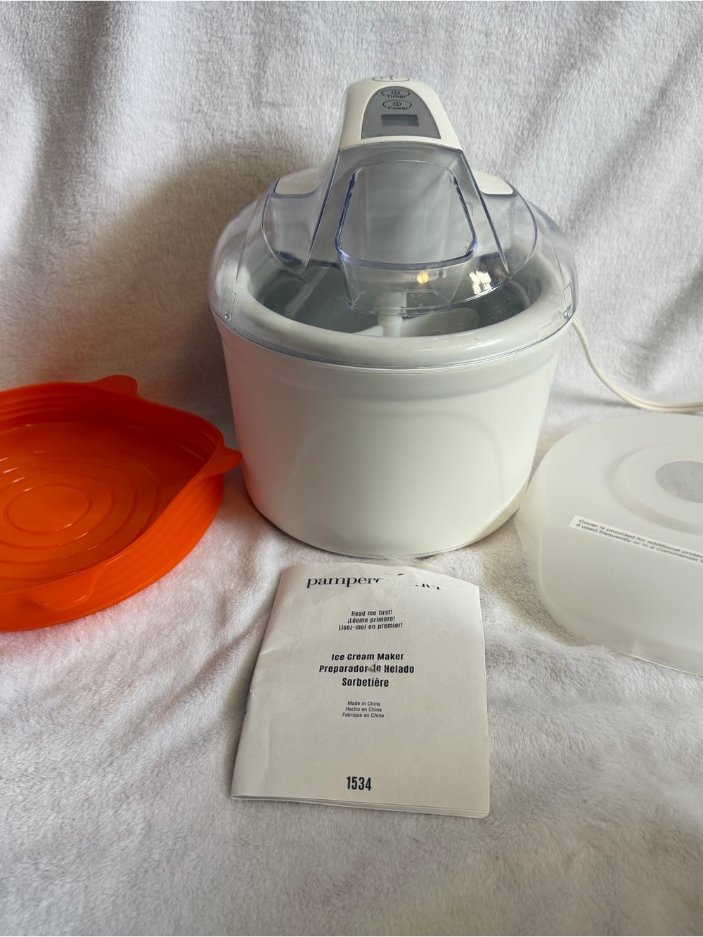 Pampered Chef Electric Compact Ice Cream Maker 1534